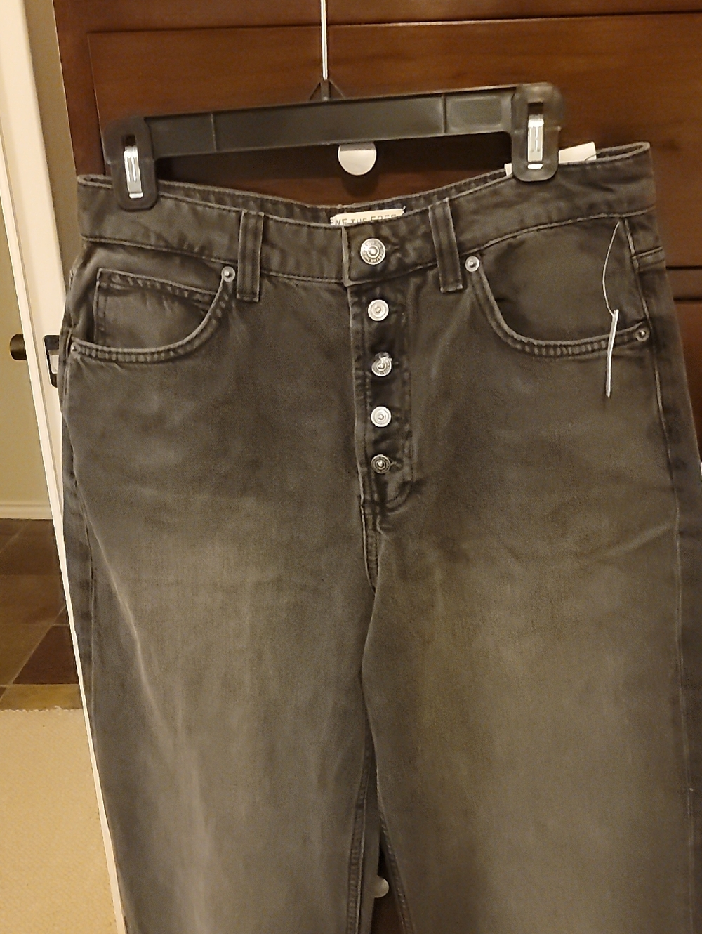 We The Free High-Rise Wide Leg Jeans in Faded Black